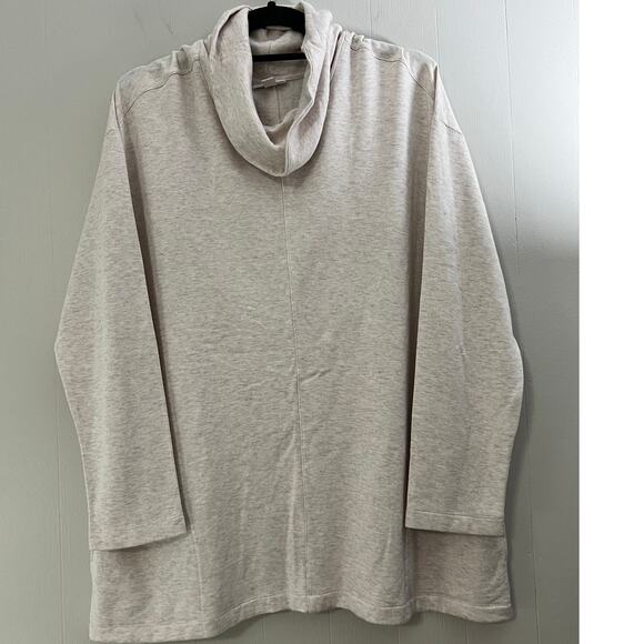 Purejill Tops - Pure Jill Size Large Oatmeal Cowl Neck Pullover Long Sleeve Shirt